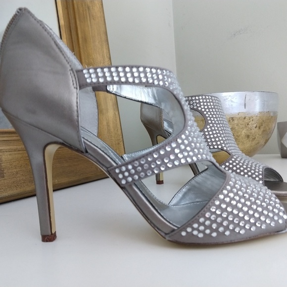 Nina  rhinestones on soft matte gold sandals - Picture 3 of 7